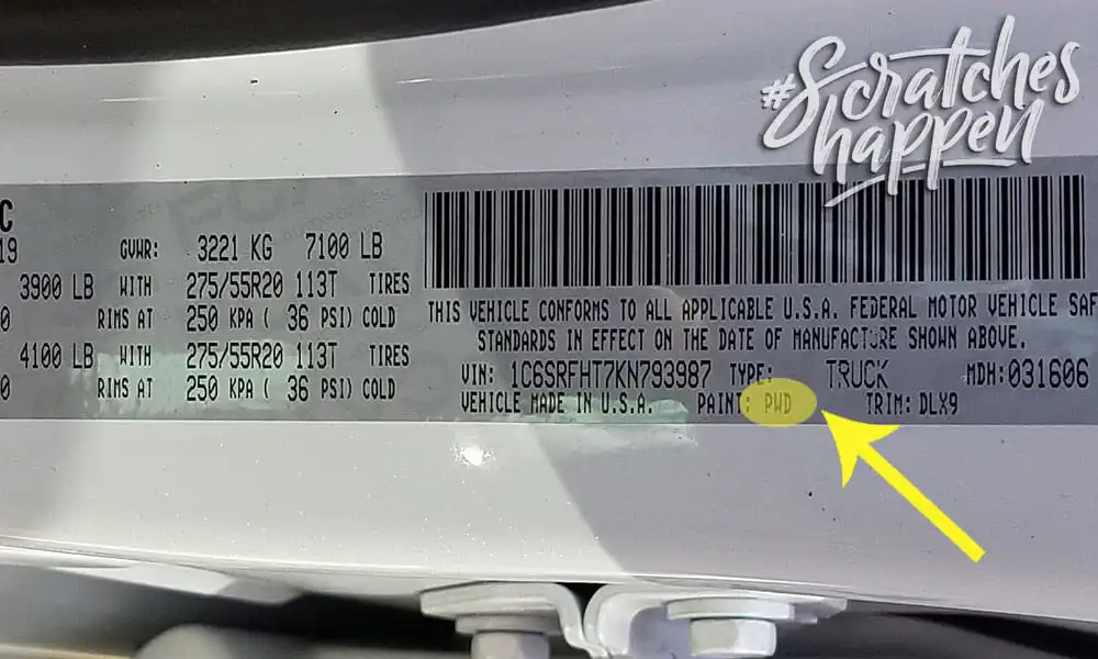 Dodge Paint Code Location (Sticker) Dodge Paint Code Location (Sticker)