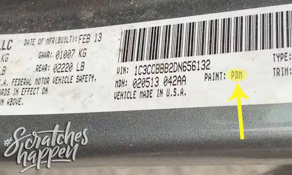 Jeep Paint Code Location (Sticker) Jeep Paint Code Location (Sticker)