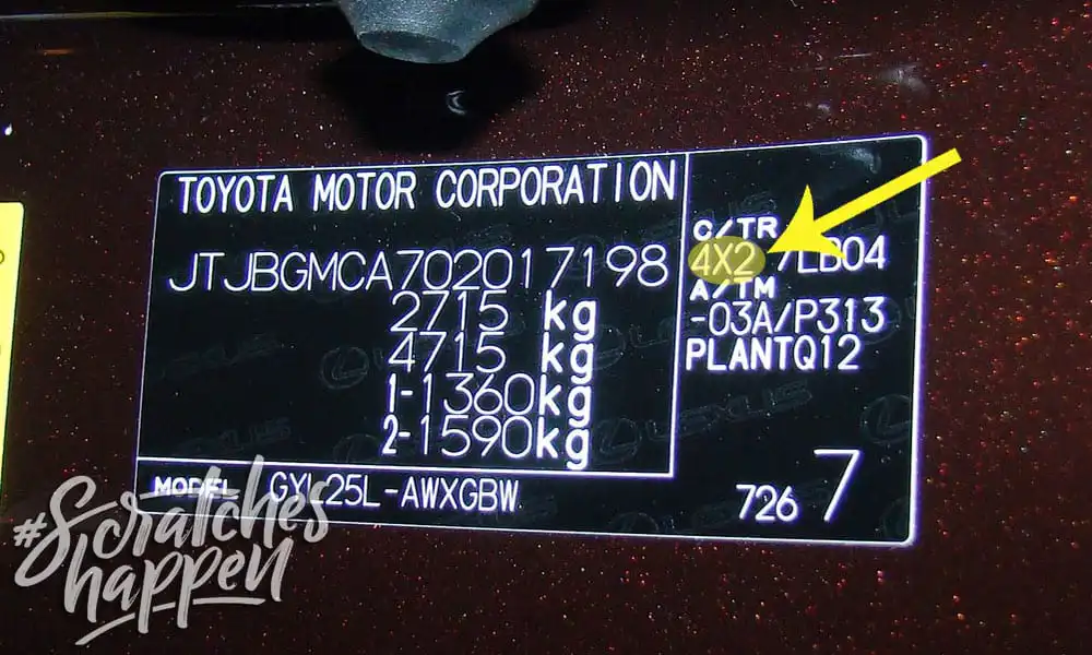 Lexus Paint Code Location (Sticker) Lexus Paint Code Location (Sticker)