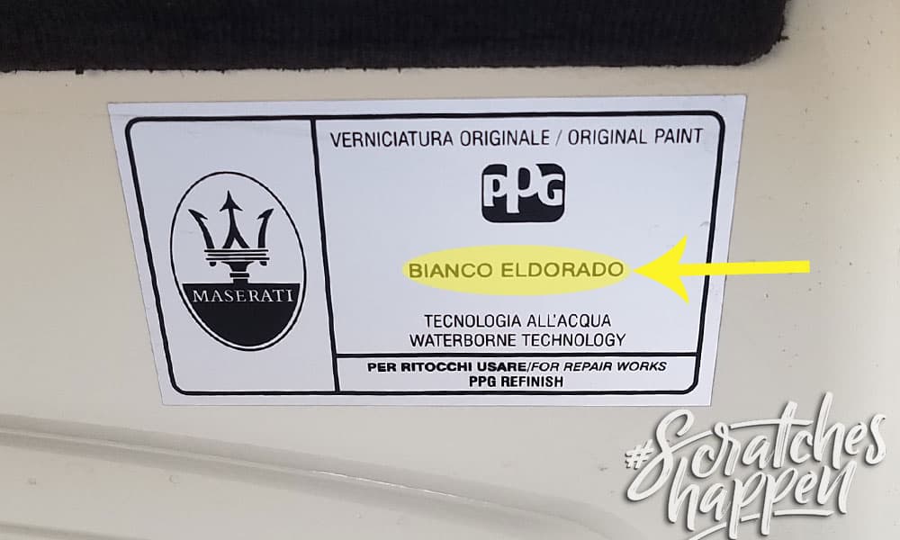 Maserati Paint Code Location (Sticker) Maserati Paint Code Location (Sticker)
